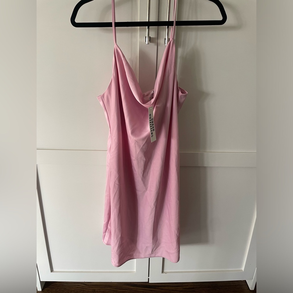Urban outfitters pink cowl neck slip Dress